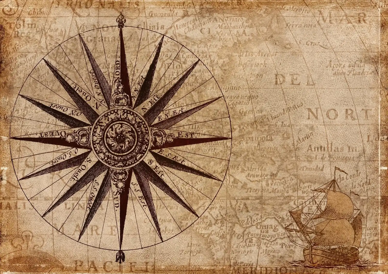 Historical compass drawing