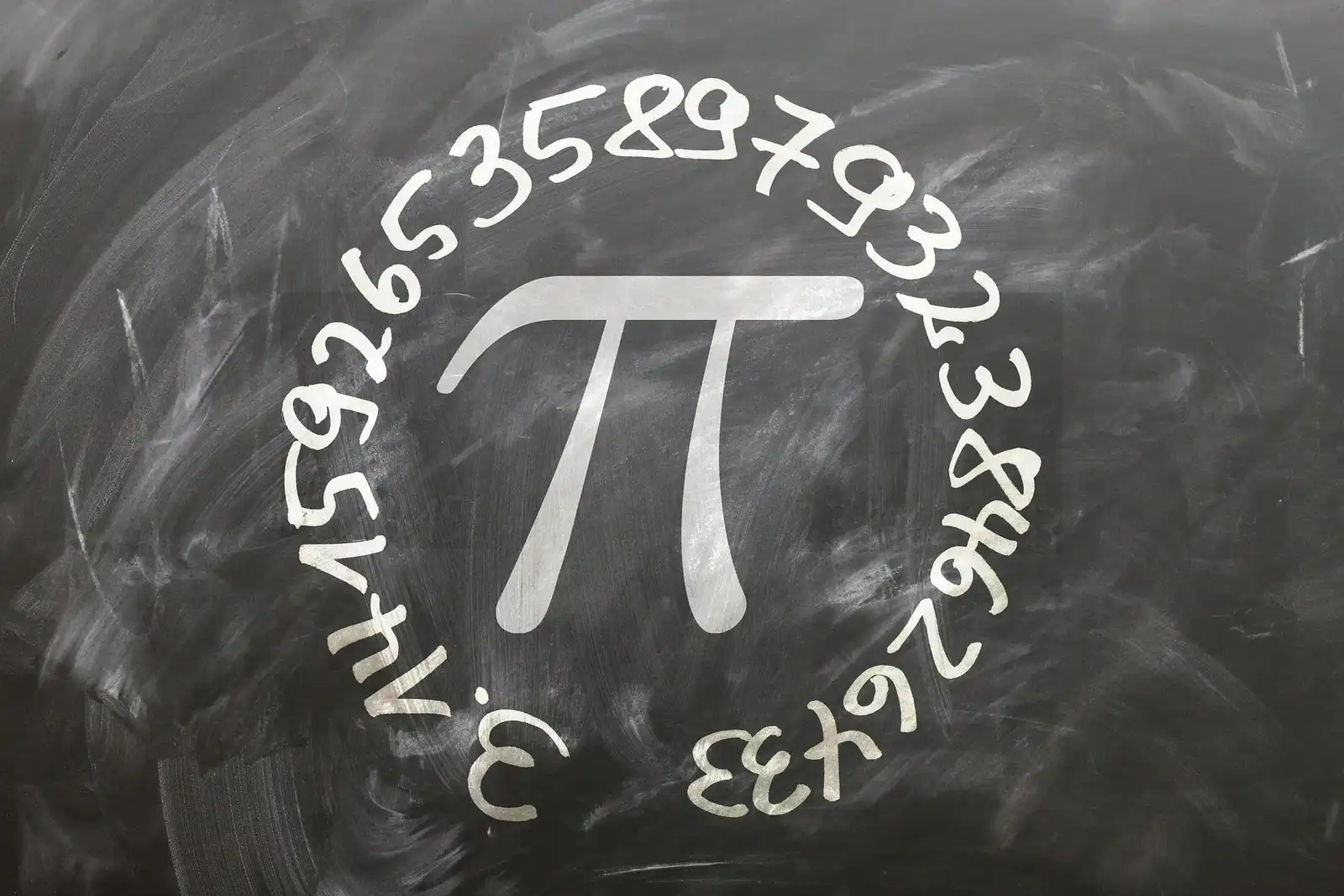 Pi symbol on chalkboard